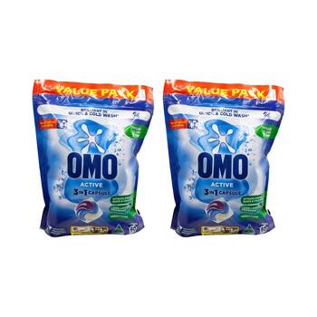 2x 60PK OMO Active 3-in-1 Laundry Capsule/Pod Detergent for Cold Washing