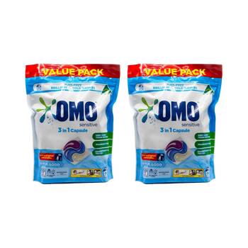 2x 60PK OMO Sensitive Laundry Capsule/Pods Dermatologically Tested Value Pack