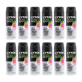 12PK Lynx 72H Anti-Sweat Deodorant Spray Grapefruit & Tropical Pineapple 165ml