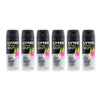 6PK Lynx 72H Anti-Sweat Deodorant Spray Grapefruit & Tropical Pineapple 165ml