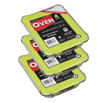 12PK Lemon & Lime Foil Container W/ Lid 32X26X5.5cm Shelf Ready Pdq