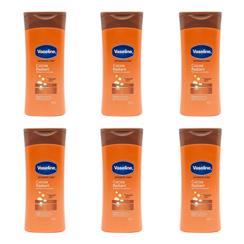 6PK Vaseline 200ml Intensive Care Cream Cocoa Radiant Body Lotion