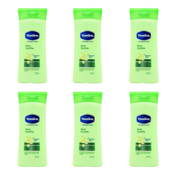6PK Vaseline 100ml Moisturising Lotion Aloe Soothe For Dry Skin