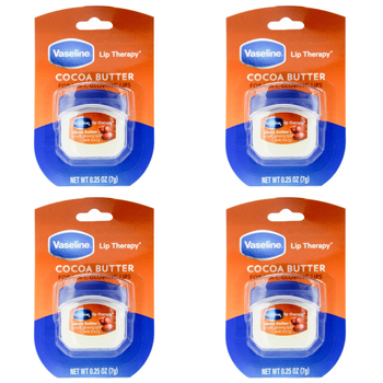 4PK Vaseline Lip Therapy 7g Petroleum Jelly Moisturiser Cocoa Butter