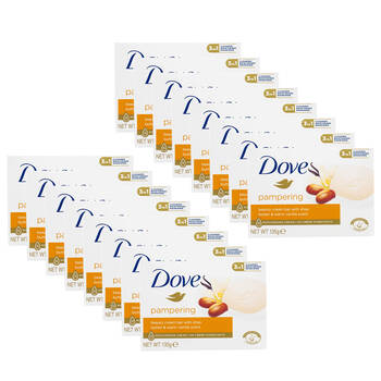 16PK Dove 135g Pampering Soap Bar w/ Shea Butter & Warm Vanilla Scent Hydrating