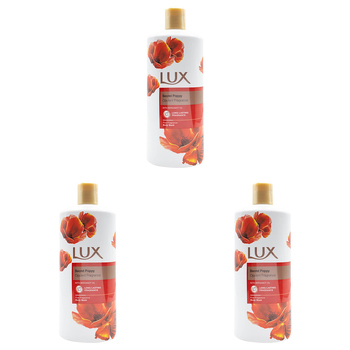 3PK Lux 600ml Body Wash Secret Poppy w/ Bergamot Oil Scent