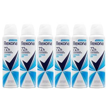6PK Rexona Cotton Dry Antiperspirant Deodorant Spray 72H Protection 150ml