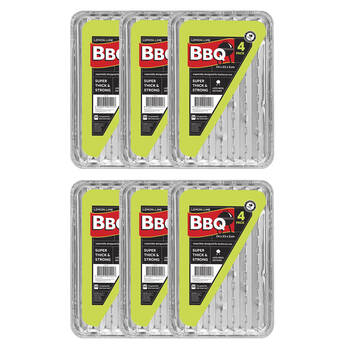 6x 4pc Lemon & Lime Foil BBQ Grill Tray