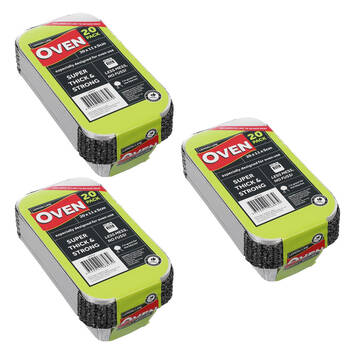 3x 20PK Lemon & Lime Rectangle Foil Container w/ Lid