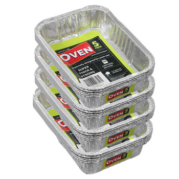 20PK Lemon & Lime Foil Tray Rectangle 21.5X15.5X4.5cm Shelf Ready Pdq