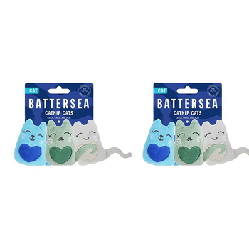 2x 3pc Rosewood Battersea Catnip Pet Snuggles Cat Interactive Toy
