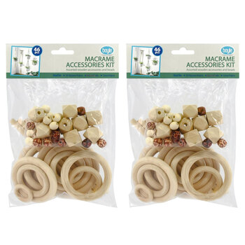 2x Boyle Wooden Accessories Kit For Macrame Art/Craft Projects