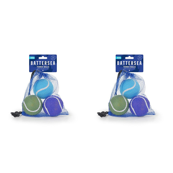2x 3pc Rosewood Battersea Tennis Balls Pet Dog Fetch Outdoor Play Interactive Toy