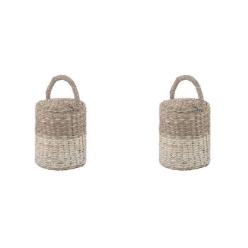 2PK Ladelle Hanoi Woven Seagrass Cylinder Floor Door Bumper/Stopper Durable Cream
