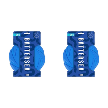 2PK Rosewood Battersea Round Foam Flyer Pet Dog Outdoor Interactive Fun Play Toy BLU