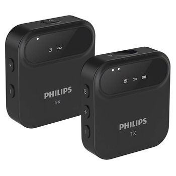 2pc Philips 2.4GHz Wireless Microphone Sound Recorder/Collector - Black