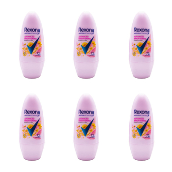 6PK Rexona 45ml Antiperspirant Roll On Deodorant 48h Advanced Brightening