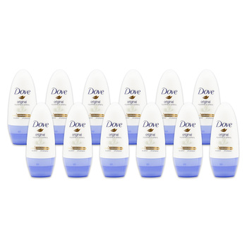 12PK Dove 40ml Antiperspirant Roll On Deodorant Original