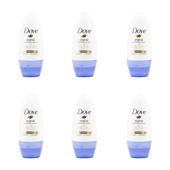 6PK Dove 40ml Antiperspirant Roll On Deodorant Original