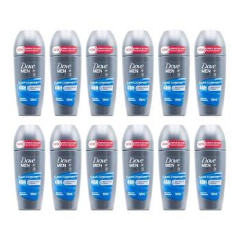 12PK Dove Men+Care Clean Comfort Roll On Deodorant 48H Protection 50ml