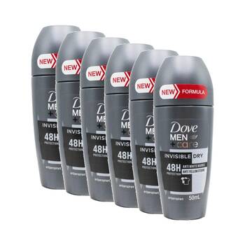 6PK Dove Men Antiperspirant Roll-On Deodorant 48 Hr Protect 50ml Invisible Dry