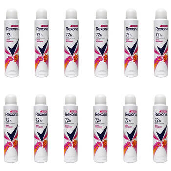 12PK Rexona Women Anti-Perspirant Underarm Deodorant Body Spray 200ml Bouquet