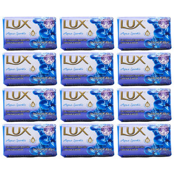 12PK Lux 80G Soap Bar Shower/Bath Body Wash - Aqua Sparkle