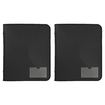 2PK Marbig 2 D-Ring A4 Zipper Binder 25mm w/ Tech Case - Black