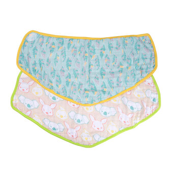2pc Playgro Fauna Friends Reversible 2-In-1 Bib to Burp Cloth 0m+