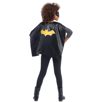 Dc Comics Batgirl Satin Cape Set Girls Hero Costume Accessory Black