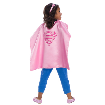 Dc Comics Girls Satin Cape/Head Band Set Kids Costume