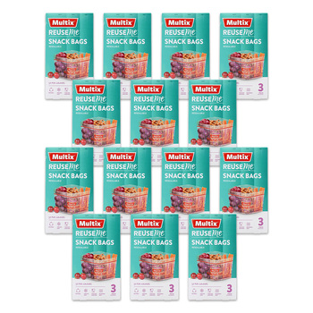 42pc Multix ReuseMe Resealable Snack Bags Clear 16.5x8.5cm