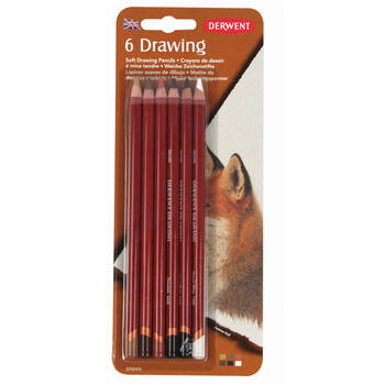 6pc Derwent Academy Soft Drawing Pencils