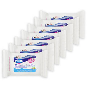 210pc Milton Antibacterial Surface Wipes