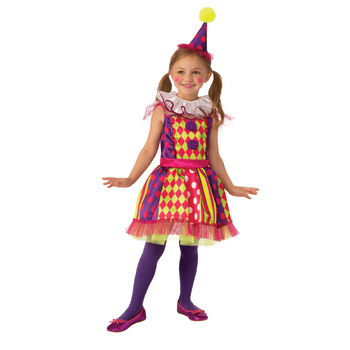 Rubies Bright Clown Dress Up Kids Costume - Size L