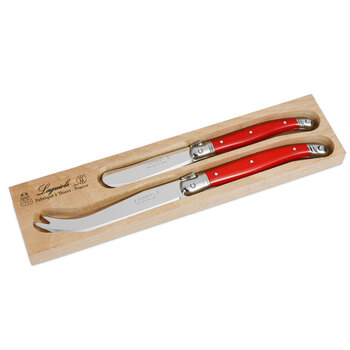 2pc Andre Verdier Debutant Cheese Set - Red