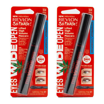 2PK Revlon 7ml So Fierce Eyes Wide Open Mascara Carded - Black Noir 104