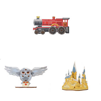 3pc Ugears 3D Puzzle Hogwarts Express/Hogwarts Castle/Hedwig Owl Set 6y+