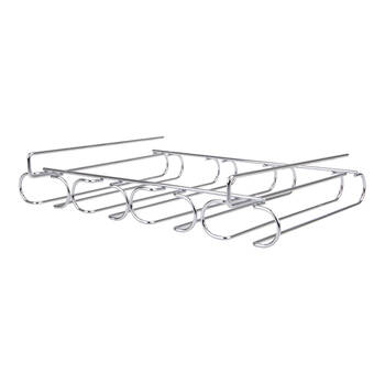 Bartender Chrome Plate Undershelf 4-Rail Stemware Rack - Silver