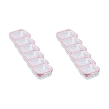 12PK Lemon and Lime Yorkshire Glass Square Clip Seal Container 1.2L Food Safe