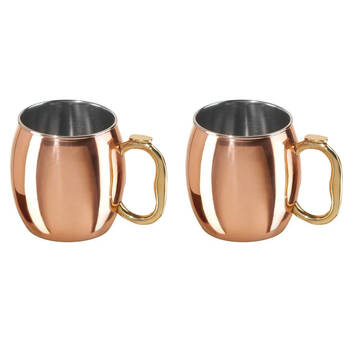 2PK Bartender Copper Plated Moscow Mule Cocktail Mug 530ml