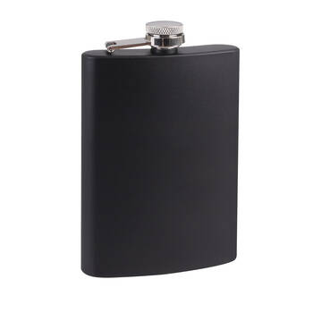 Bartender Stainless Steel Powder-Coated Hip Drink Flask 8oz/236ml Matte Black