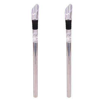 2PK Bartender Stainless Steel Wine Chill Stick Rod Pourer