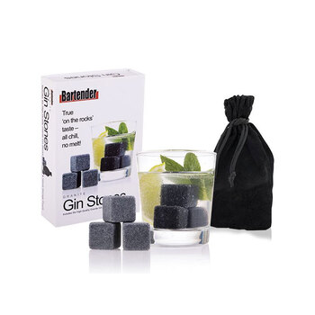 6pc Bartender Granite Gin Stones w/ Bags