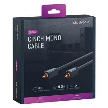 Clicktronic 10m Mono RCA Male to M Digital Audio Connector