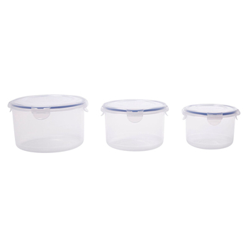 3PK LocknLock Airtight Classic Round Food Container Set - Clear