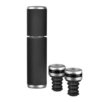 3pc Bartender Sure-Seal Wine Saver Bottle Stopper Set - Black