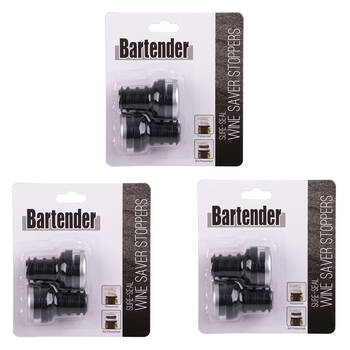 3x 2pc Bartender Sure-Seal Wine Saver Bottle Stoppers Set