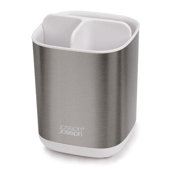 Joseph Joseph EasyStore Steel Toothbrush Caddy - White/Silver