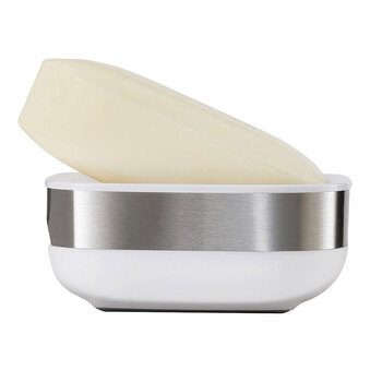Joseph Joseph Slim Steel Compact Soap Dish - White